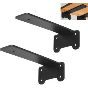 Shelf Bracket, Floating Shelf Bracket 10 Inch ,Heavy Duty Shelf Brackets, Metal Wall Shelf Brackets with 1/5 Inch Thick and Holds 160+lb, Brackets for Wood Shelves (2, 10 inch)