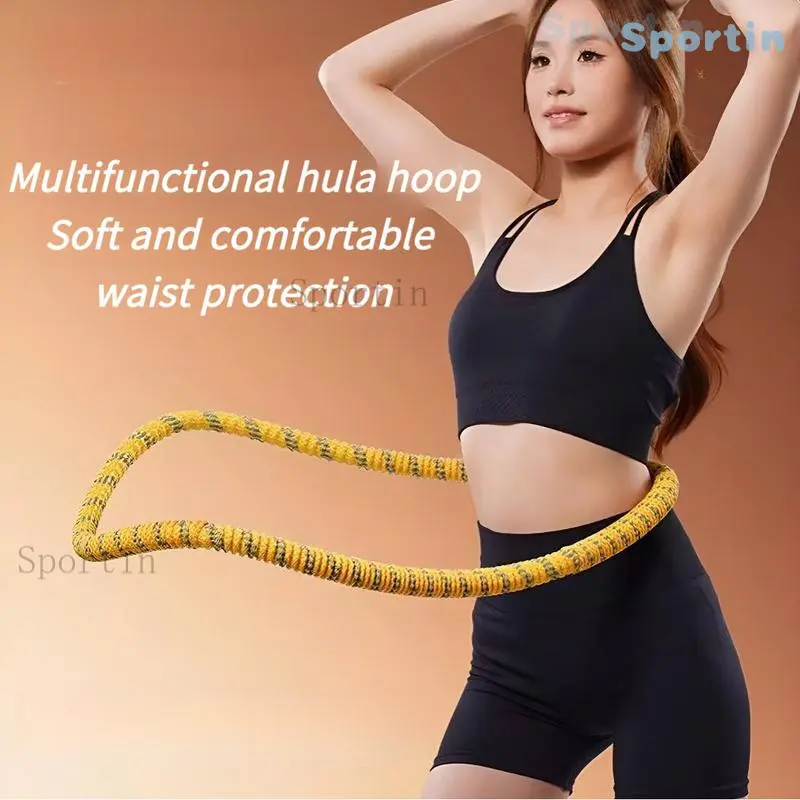 SPORTIN Multifunctional Hula Hoop Fitness Equipment  Soft Spring Exercise Hoops  Comfortable Design for Waist Protection Home Gym Kit Infinity Fitness
