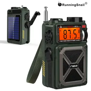 Portable AM/FM/WB Shortwave Emergency Radio with Bluetooth 5.4, Hand Crank, Solar Power, SOS & Flashlight for Hurricane Preparedness & Outdoor Use winter storm