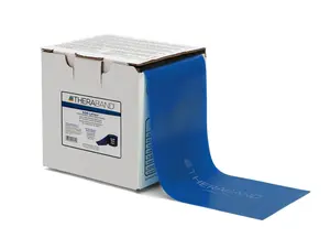 THERABAND Resistance Band 50 Yard Roll, Extra Heavy Blue Non-Latex Professional Elastic Bands For Upper & Lower Body Exercise, Physical Therapy, Pilates, & Rehab, Dispenser Box, Level 5