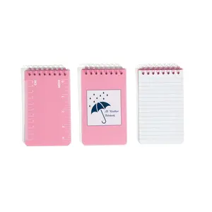 Waterproof Stone Paper Notebooks - 100 Pages / 50 Sheets per Notebook - Tear-Resistant, Pocket Size, Small Spiral Notebook - 3 Pack - 3" x 5" - Pink