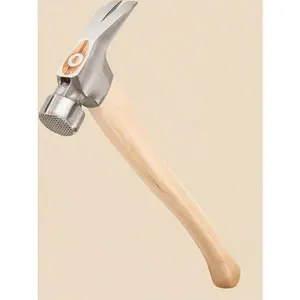 25 oz Framing Hammer with Straight Rip Claw - Milled Face & Hickory Wood Handle - Heavy Duty Construction Tool for Carpentry - Durable Wooden Handle for Secure Grip - Professional Grade Hammer for Builders repair  tools