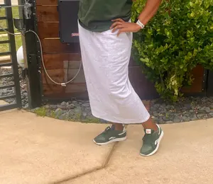 Last Chance- (Runs Small) Cloud Nine Sweatshirt Skirt – (Light Gray & Light Blue)