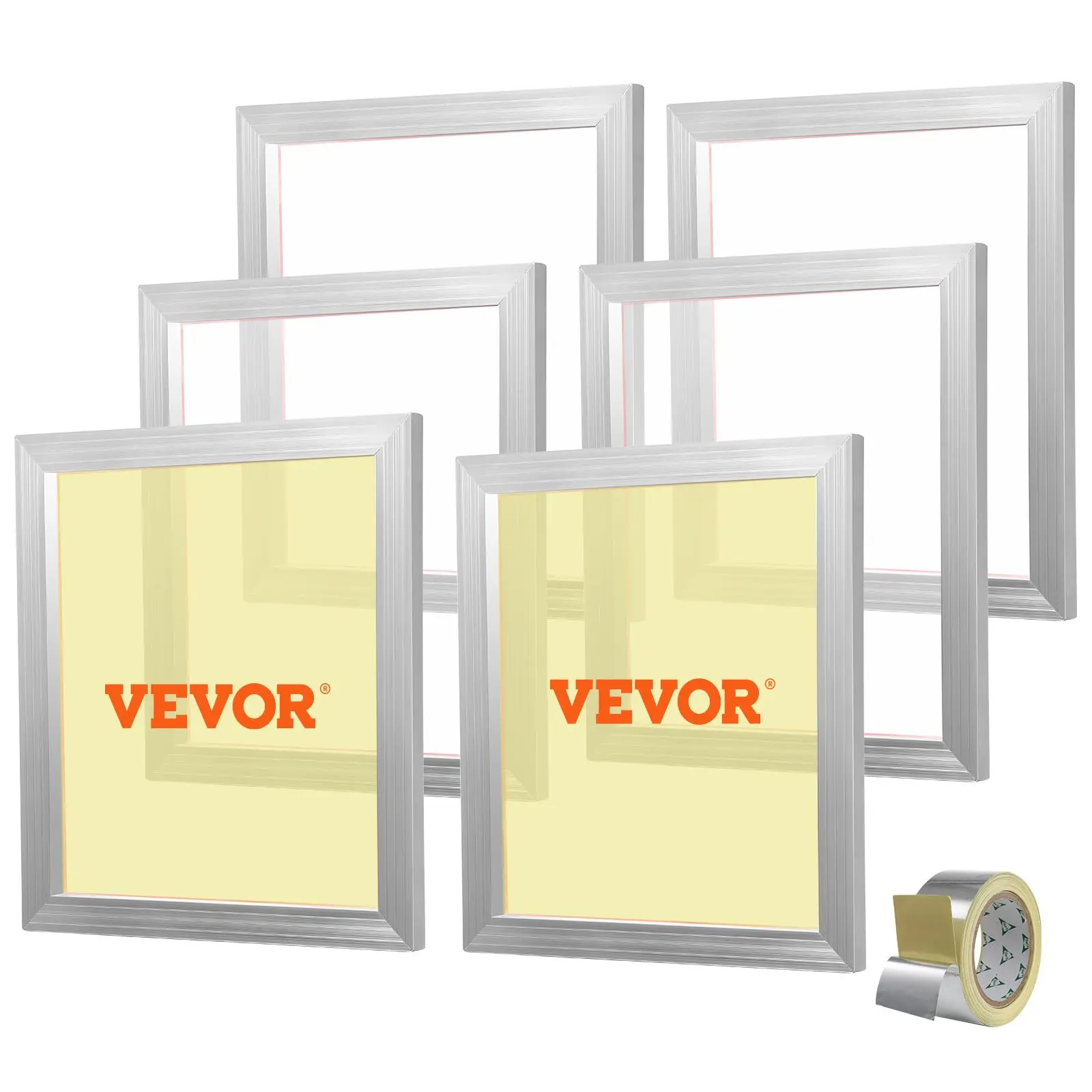 【Summerfinds】VEVOR Screen Printing Kit, 6 Pieces Aluminum Silk Screen Printing Frames, 18x20inch Silk Screen Printing Frame with 160 Count Mesh, High Tension Nylon Mesh and Sealing Tape for T-shirts DIY Printing