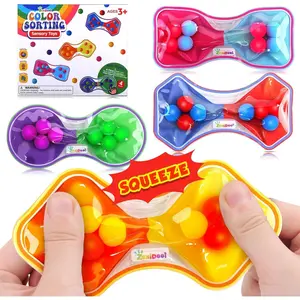Sensory Fidget Toys for Kids Toddler: 4 Pack Color Sorting Sensory Toys for Autism - Squeeze Calming Toys for Toddler Girls Boys - Quiet Fidget Toys for Student Classroom - Goodie Bags Stuffers