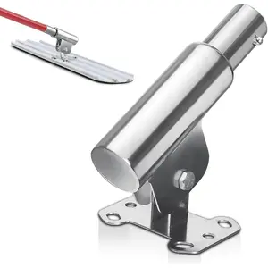 6 Hole Stainless Steel Adjustable Bull Float Bracket, Heavy Duty Concrete Float Tool Fits 1 3/4 Inch Push-Button Handles, Silver