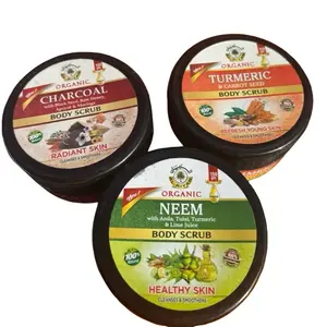 Junction Sound Organic Body Scrub - Charcoal Turmeric & Neem for Radiant Healthy Skin - 100% Natural Ingredients
