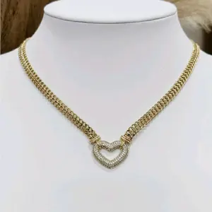 gargantia de corazón laminado 14k
