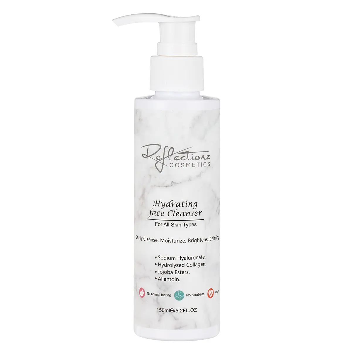 Reflectionzz Cosmetics Anti Aging Face Wash For Dry Skin with Hyaluronic Acid & Collagen Non-Foaming Gentle Face Wash for Women & Men Hydrating Face Wash for Dry, Oily & Combination Skin 5.2 Oz