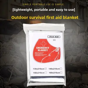 Outdoor first aid blanket Emergency supplies Marathon cold life-saving blanket Disposable camping equipment Moisture-proof mat Thermal insulation blanket sleeping bag