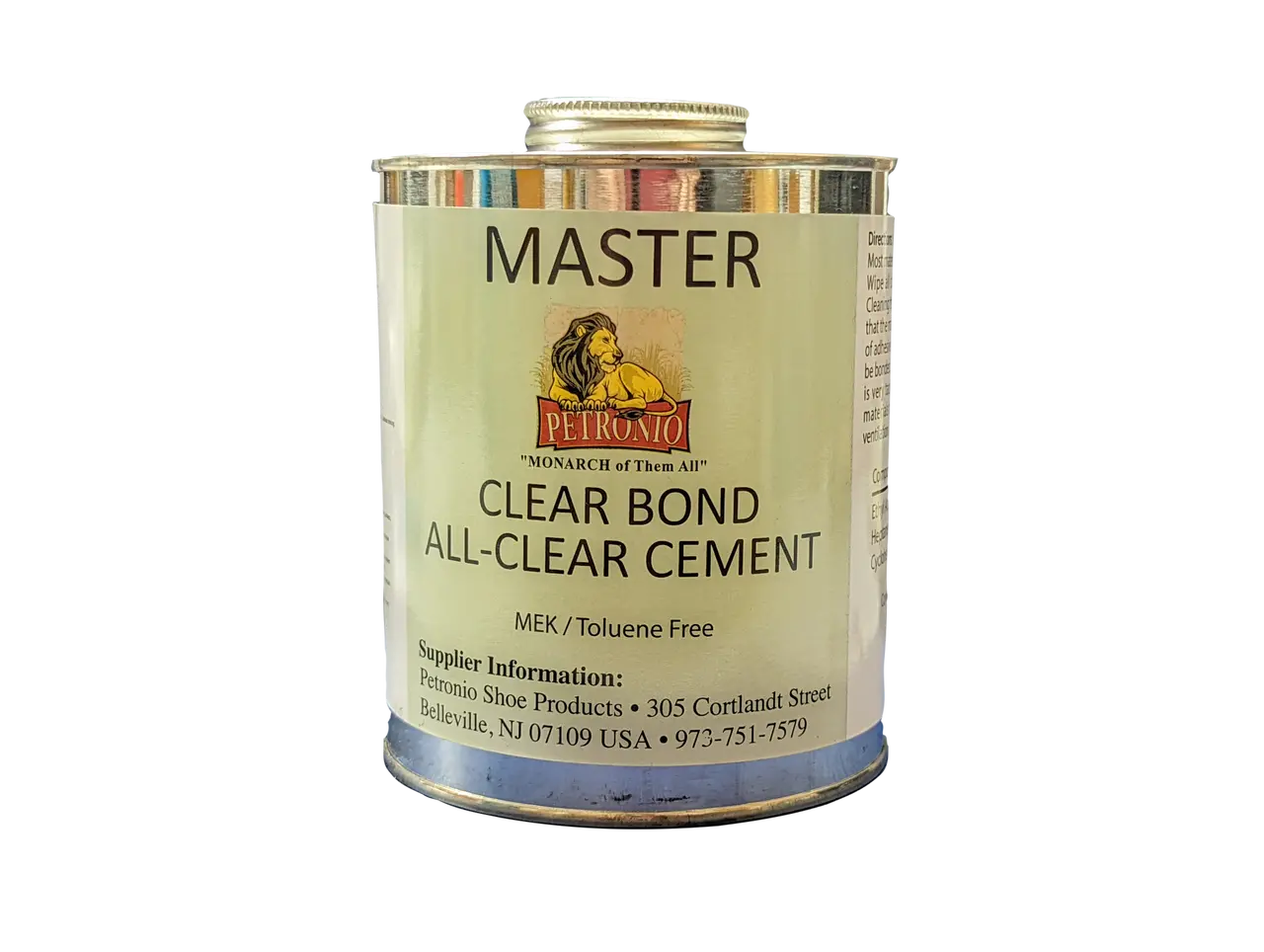 Petronio's Master Clear Bond All-Clear Cement Quart (Toluene Free)
