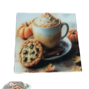 Cutting Board sublimation design Fall Pumpkin Latte Coffee Kitchen Stylish