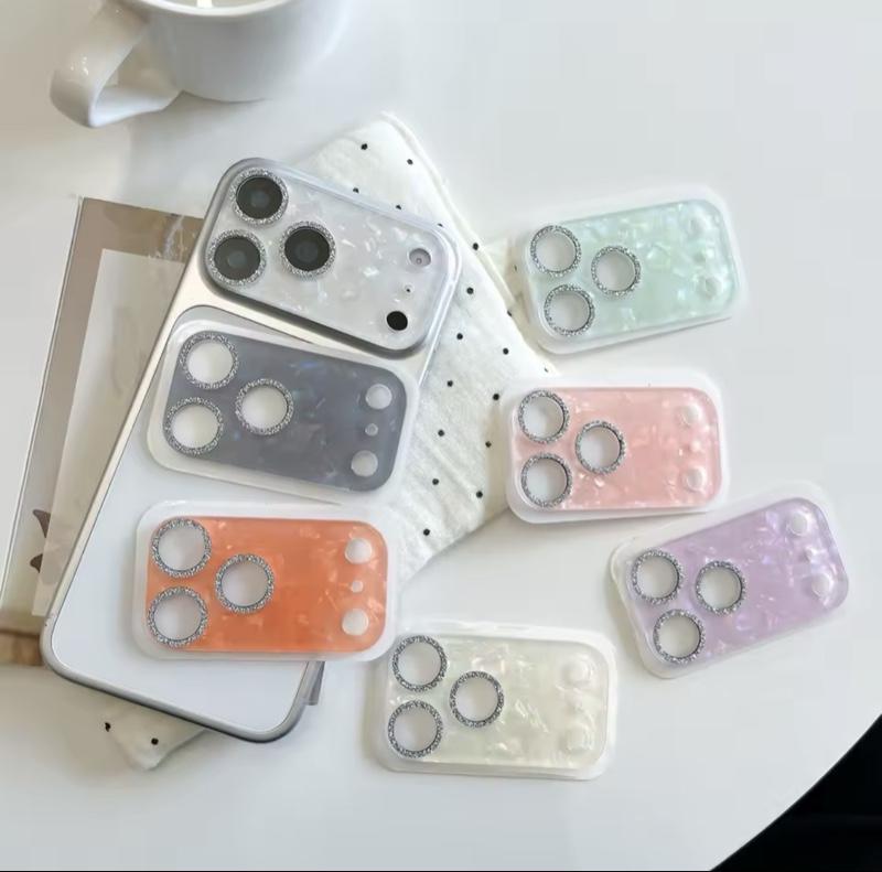 Iridescent Shining Rhinestone Camera Lens Protector for iPhone 17 Series Lens Film