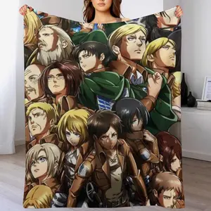 Attack on Titan Soft  Blanket,Flannel Blanket Throw Blanket for Living Room Bedroom Bed Sofa Picnic.Thin Blanket Dream Workshop