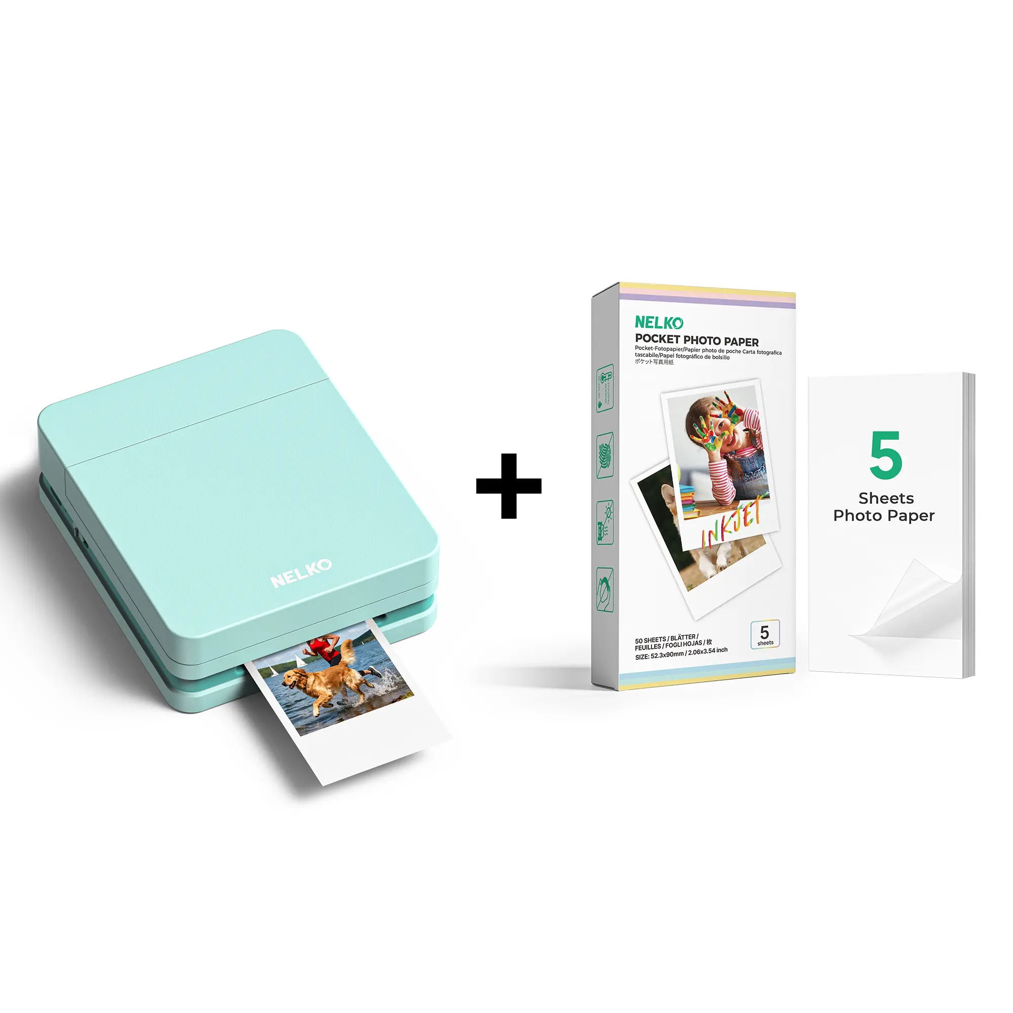 PP01 Green+ 5 Sticky Photo Sheets