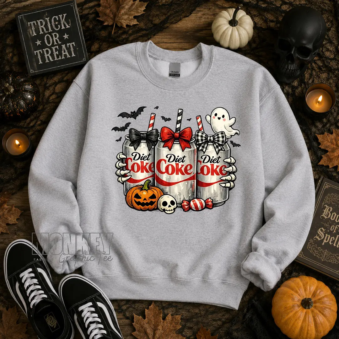 Halloween Diet Coke Fall Sweatshirt-Hoodie, Diet Coke Lover Gift, Diet Coke Lover Shirt, Halloween Diet Coke Tee Fall Pumpkin Sweatshirt, Halloween Gift For Women And Men Apparel Made In The USA - MonkeyGraphic Apparel
