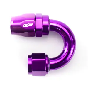 -08 AN 180 Degree Female Aluminum Hose End Fitting