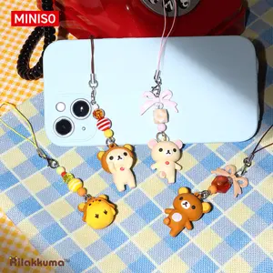 MINISO x Rilakkuma Mini Couple Keychain Charm | Cute Interlocking Bag Pendant for Backpack, Purse & Gift Sharing