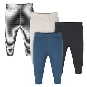 Onesies Brand Baby Boys Stripes & Solids Pants, 4-Pack