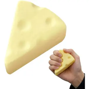 Sensory Food , Cheese Squeeze Toy for with Slow Rebound, Durable PU Material with Realistic Feature, Classroom Home Office Travel Work Study Utility, Yellow Portable 40g Small Size