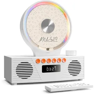 Retro Portable CD Player for Home Decor, CD Player with Speakers/Bluetooth/Battery/Remote, Desktop Vintage CD Players for Kids to Seniors, Combo with Radio/USB Driver/Stereo Sound/AUX/Timer(New 2026)