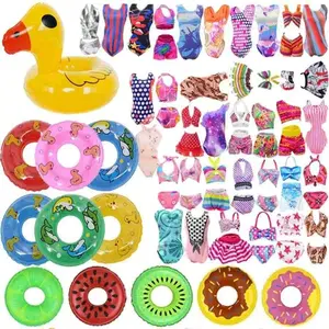 New Arrival 9-Piece Fashion Sexy Casual Swimwear Set, Summer Edition with 4 Random Inflatable Floats & 5 Random Color Styles