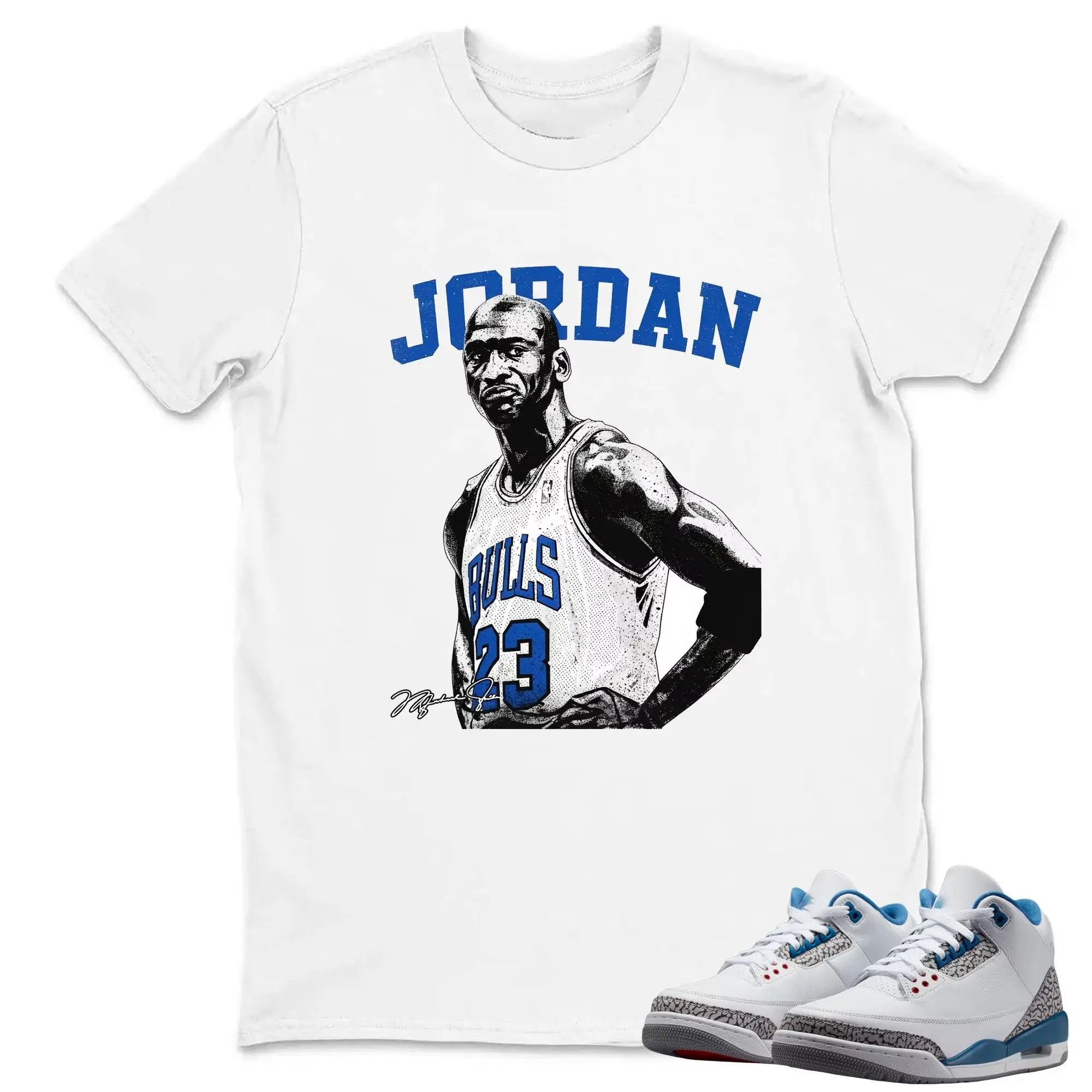 Shirt to Match 3 True Blue, MJ GOAT Graphic Tee, 90s Hip Hop Tee, Gift For Women and Man Unisex T-Shirt, Cozy Gift