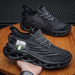 [Leafage] Men's Lightweight Walking Shoes Mesh Fish Scale Pattern Fashion Sneakers