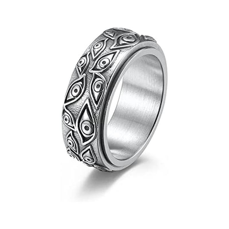 Eye of the Devil Ring Hypoallergenic Titanium Steel Silver Color Golden Black Wide Band 3D Carving Unique Design Eye Catching Eye of the Devil Ring Hypoallergenic Titanium Steel Silver Color Golden Black Wide Band 3D Carving Unique Design Eye Catching