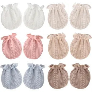 Newborn Infant Toddler Mittens No Scratch Cotton Elastic Wrist Gloves Hypoallergenic for 0-6 Months Baby Boys Girls