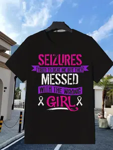 Men's Black Epilepsy Awareness Hoodie with Pink & Purple Ribbon Comfortable for Casual Outings Parties Beach & Sports Outdoor Clothing|All-Season Casual Wear|Glossy Finish