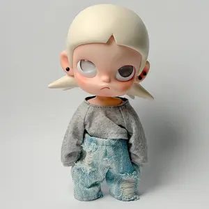 1/8 articulated doll clothing: crew-neck ruched sleeve tube top, asymmetrical neckline irregular fashion top; doll not included.
