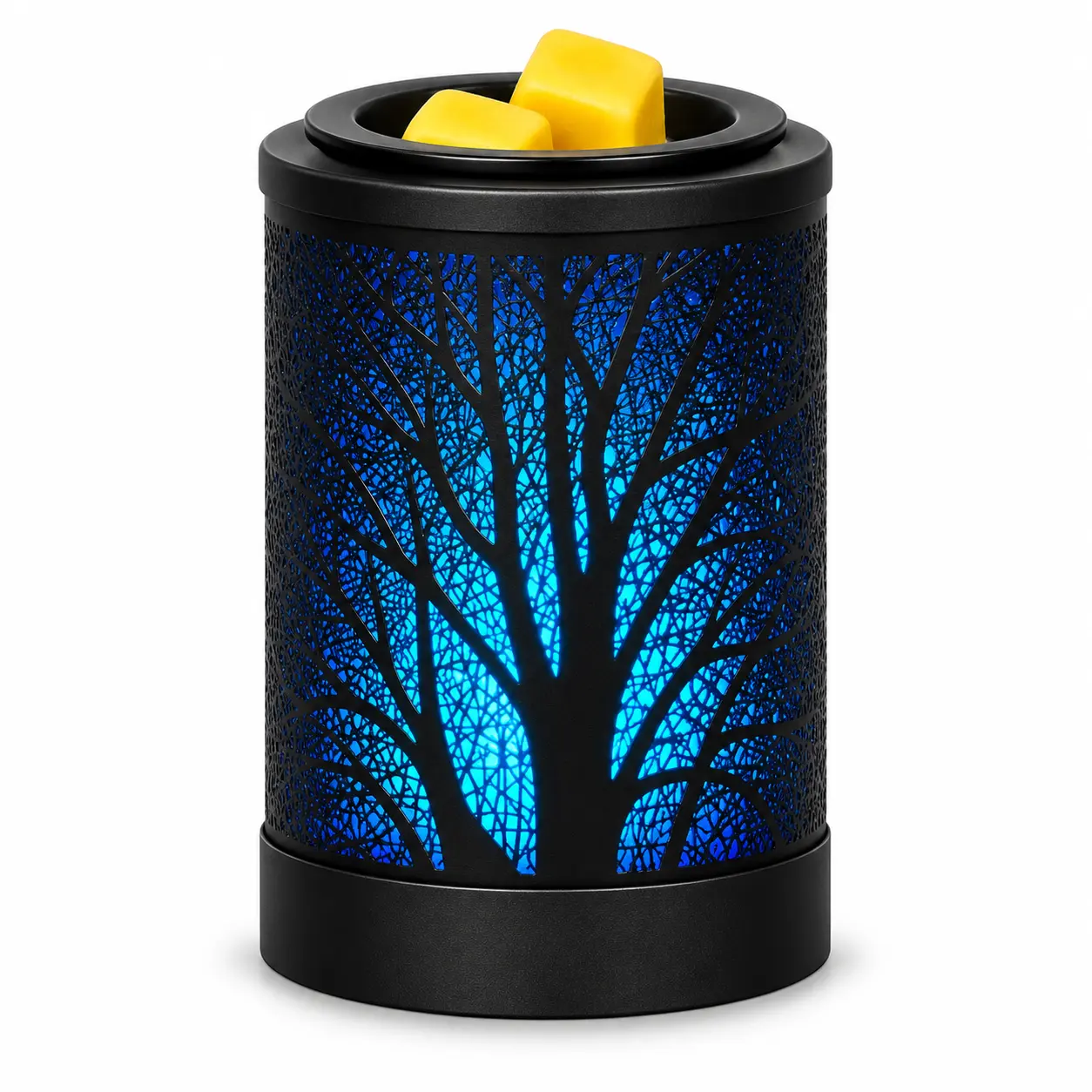 Electric Wax Melt Warmer - Forest Motif, 7-Color LED Light, PTC Heating, Removable Dish, Easy Cleaning, Aromatherapy Diffuser for Home Decor & Fragrance (Heats Melted Wax), Heats Wax