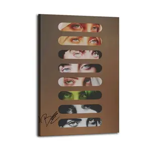 Singer Eyes Portrait Artistic Wall Decor, Waterproof Canvas Poster, Cute And Vibrant Poster for Bathroom, Living Room, Bedroom, Dorm, A Perfect Gift Idea for New Year Home Decor