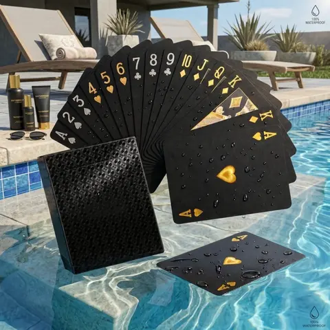 Waterproof Diamond Textured Foil PET Playing Cards - Card Game Sets, Flawless Smooth Shuffle Finish, Gold Diamond 1pc, High Contrast, Unisex, All Seasons, Bar Nights, Premium Sleek Home & Festive Party Supplies, Unique Gifts for Boyfriends