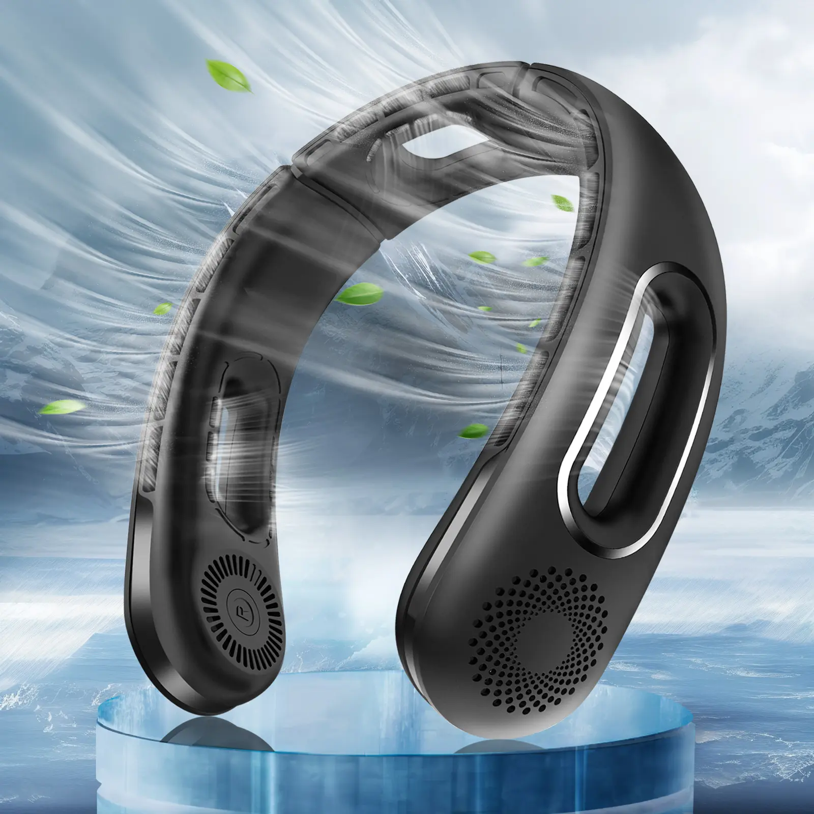 Neck Fan, Hands Free Bladeless Neck Fans Portable Rechargeable, 360° Cooling Neck Fan, 4 Speeds, Quiet, 5200 mAh Battery Operated USB Wearable Personal Fan Gifts for Women, Travel, Outdoor