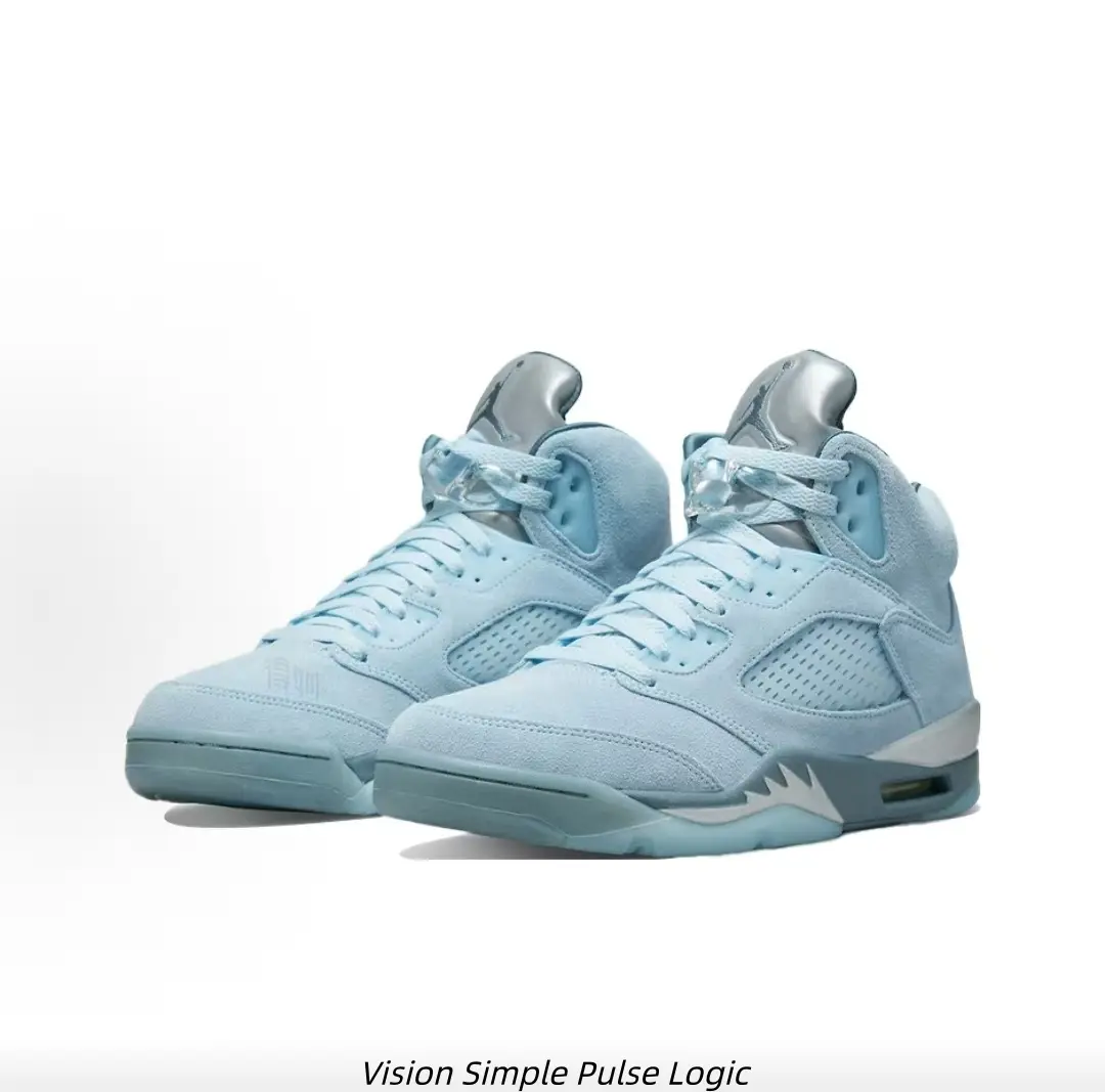 Solid Light Blue Suede High Top Basketball Sneakers for Women Metallic Accent Flat Cushion Sole Classic Street Fashion Daily Walking Casual Athletic Trainers