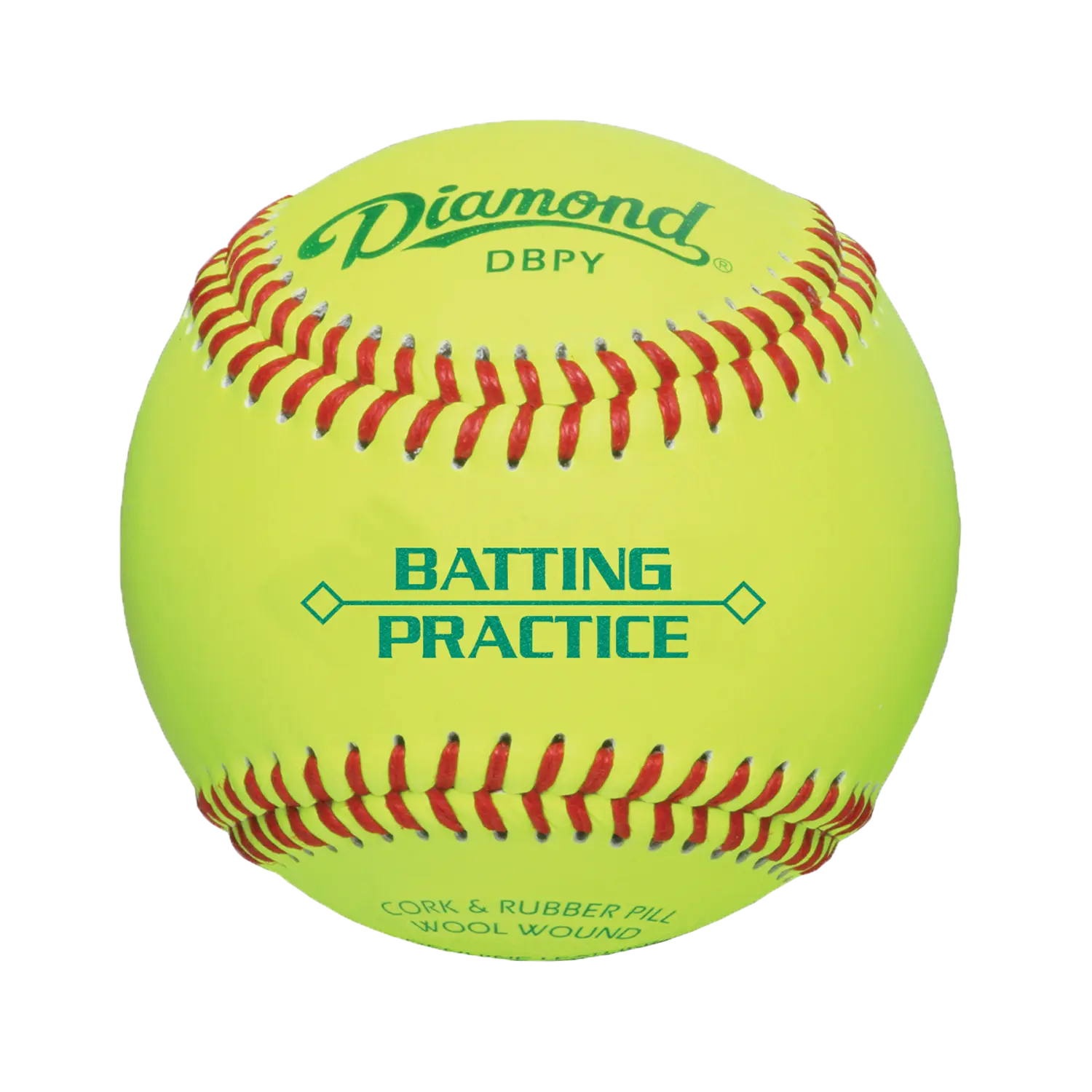 Diamond Sports DBPY Batting Practice Baseball - Optic Yellow - 1 Dozen