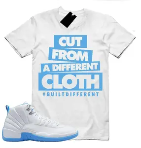12 Melo White Carolina Blue T Shirt Match CLOTH, Melo 12s Shirt, Gildan 5000 Unisex T shirt, Classic Fit Casual Short Sleeve Tee, Menswear