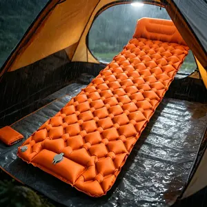 Daily Rest Foldable Air Cushion, Single Foot Inflatable Sleeping Pad, Widened Thickened & Drawstring Design, Portable Mattress for Camping Beach Outdoor Travel