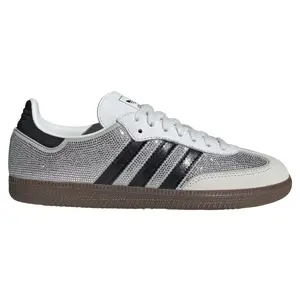 Adidas Samba OG Rhinestone Crystal White Silver Women's Sneaker IH9055 Authentic Original Black Diamond Shine Athletic Fashion Low Shoe for Girls