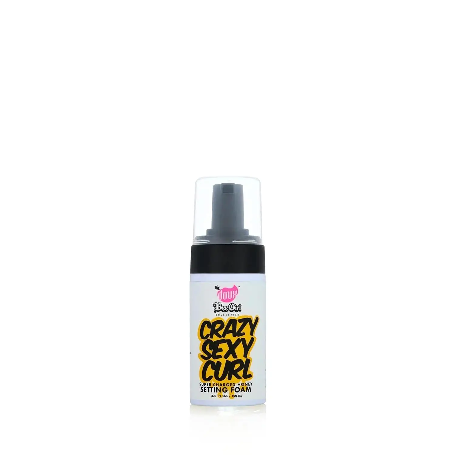 The Doux Crazy Sexy Curl Setting Foam, Honey-Infused Voluminous Mousse for Soft, Bouncy Curls & Wash-n-Go Styles, 3.4 oz, Curly Hair, Natural Curls