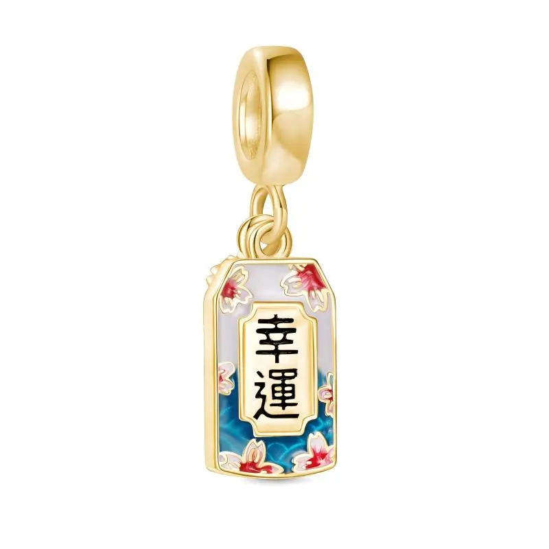 Gnoce Ukiyo-e Cherry Blossom Amulet Charm for Bracelets, Fashion Costume Jewelry Accessory