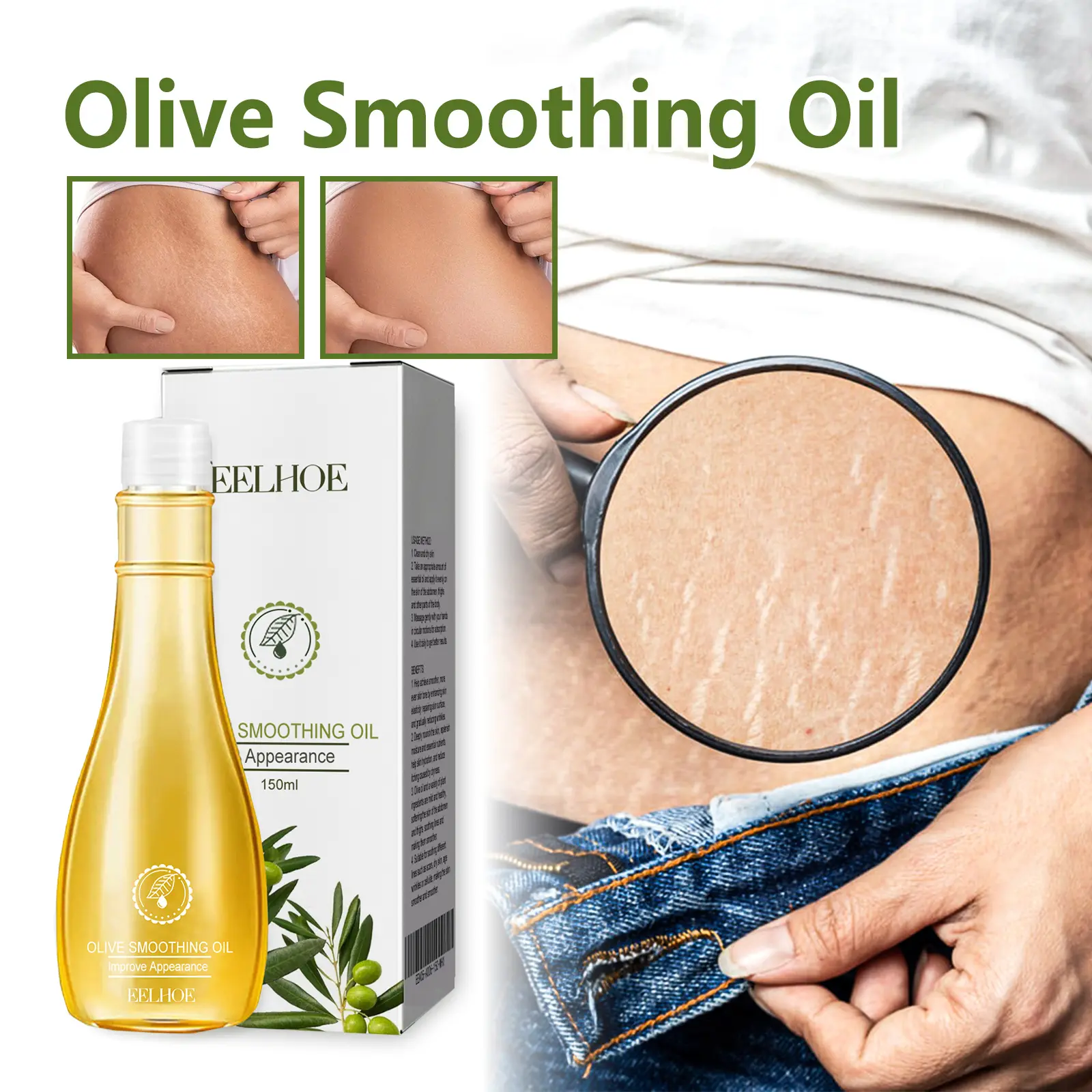 EELHOE Olive Skin Repair Oil Gently Moisturizes, Smooths, Firmers And Restores Body Skin Care Oil