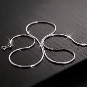 S925 Sterling Silver Snake Bone Choker Necklace, Hip Hop Japanese & Korean Style, No Plating, Solid Chain for Parties and Music Festivals, Minimalist Jewelry Gift for Women - Pack of 1