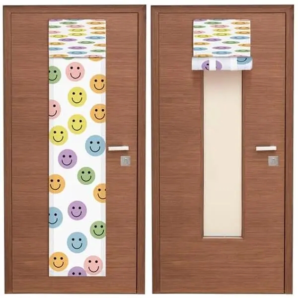 2 Pcs Classroom Door Cover Curtains with Pencil & Composition Notebook Patterns, Back to School Privacy Window Covering, Student Friendly Classroom Decor for Kindergarten Primary Daycare Teacher Office Door
