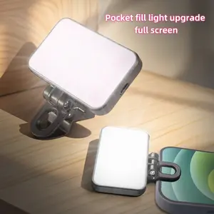 250mAh Rechargeable Rotatable LED Selfie Light, Portable Mini Lamp For Phone, Computer Video Conferencing, Gift Suitable For Selfies And Live Streaming, Photography, Portable Light Phone Light Cellphone Smartphone