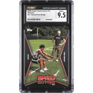 Speed and Tom Brady 2025 Topps Speed Goes Pro #A1 CGC Authenticated 9.5 Card
