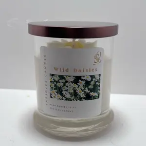 Wild Daisies Candle - Non-Toxic Aromatherapy Candle with Marigolds, Blonde Woods, Sheer Musk & Sweet Sugar for Freshness and Decor - Decoration, Freshener, Ornaments