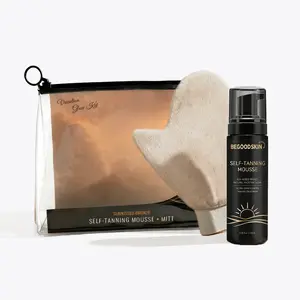 BEGOODSKIN Self Tanning Mitt & Mousse Kit – Streak-Free Sunless Tanner, No Orange Hands, Fast-Drying Foam, Beginner-Friendly, Natural Bronze Glow
